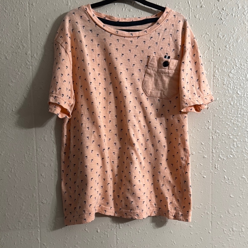 Orange Short Sleeve Tee with Classic Crew Neck